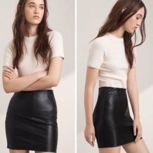 Aritzia Talula Mini Skirt Faux Leather Bikercore Stretch Black M